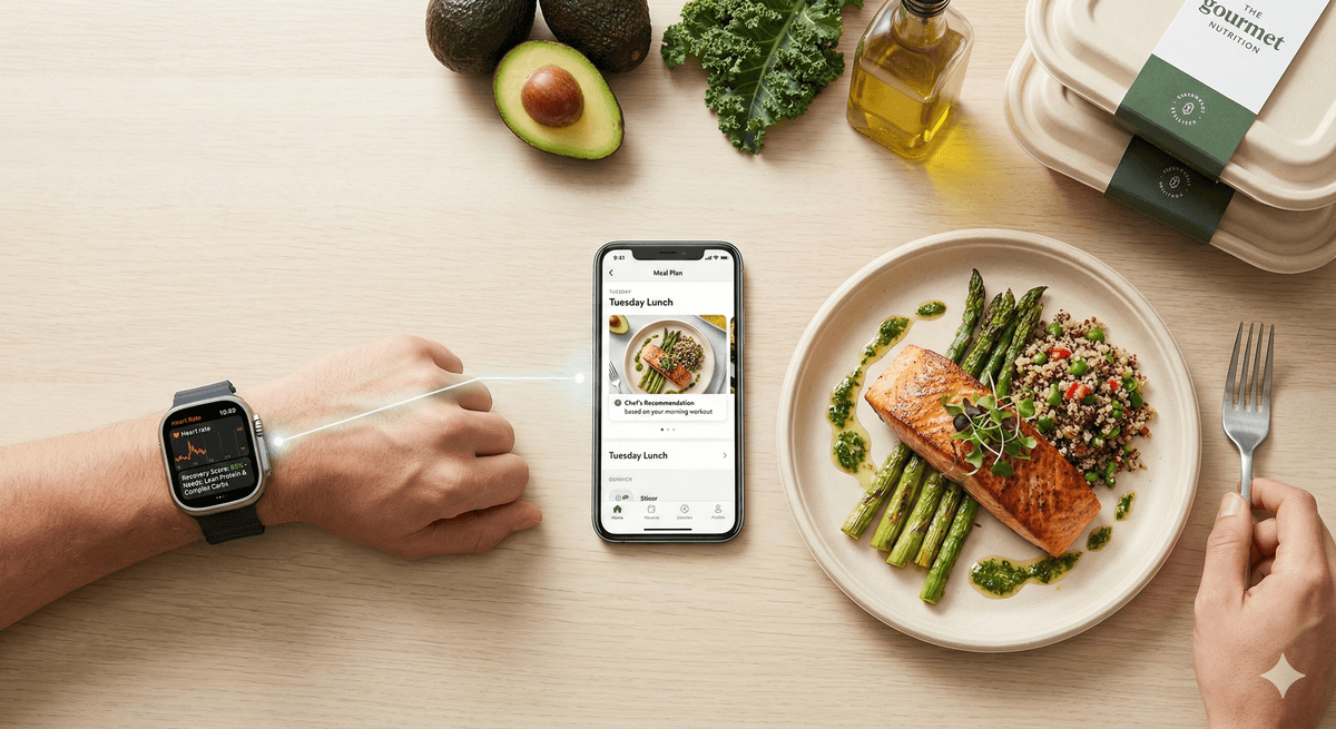 Wearable-driven nutrition - smartwatch connected to meal planning